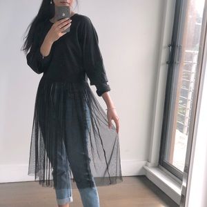 COPY - Zara Woman black long sleeve with sheer sk…